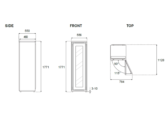60 cm Built-in Wine Column H177 Panel Ready | Bertazzoni